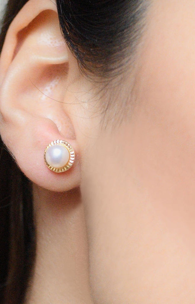 Boucles d'oreilles Barcelona - Or jaune 375/1000 & perle de culture