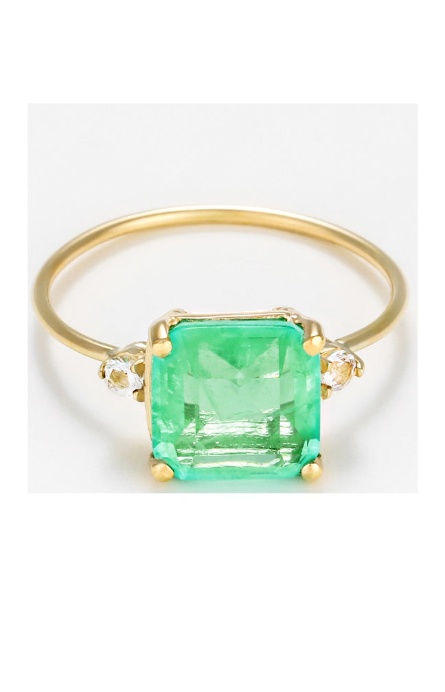 Bague Espoir - Or jaune 375/1000, quartz & topaze