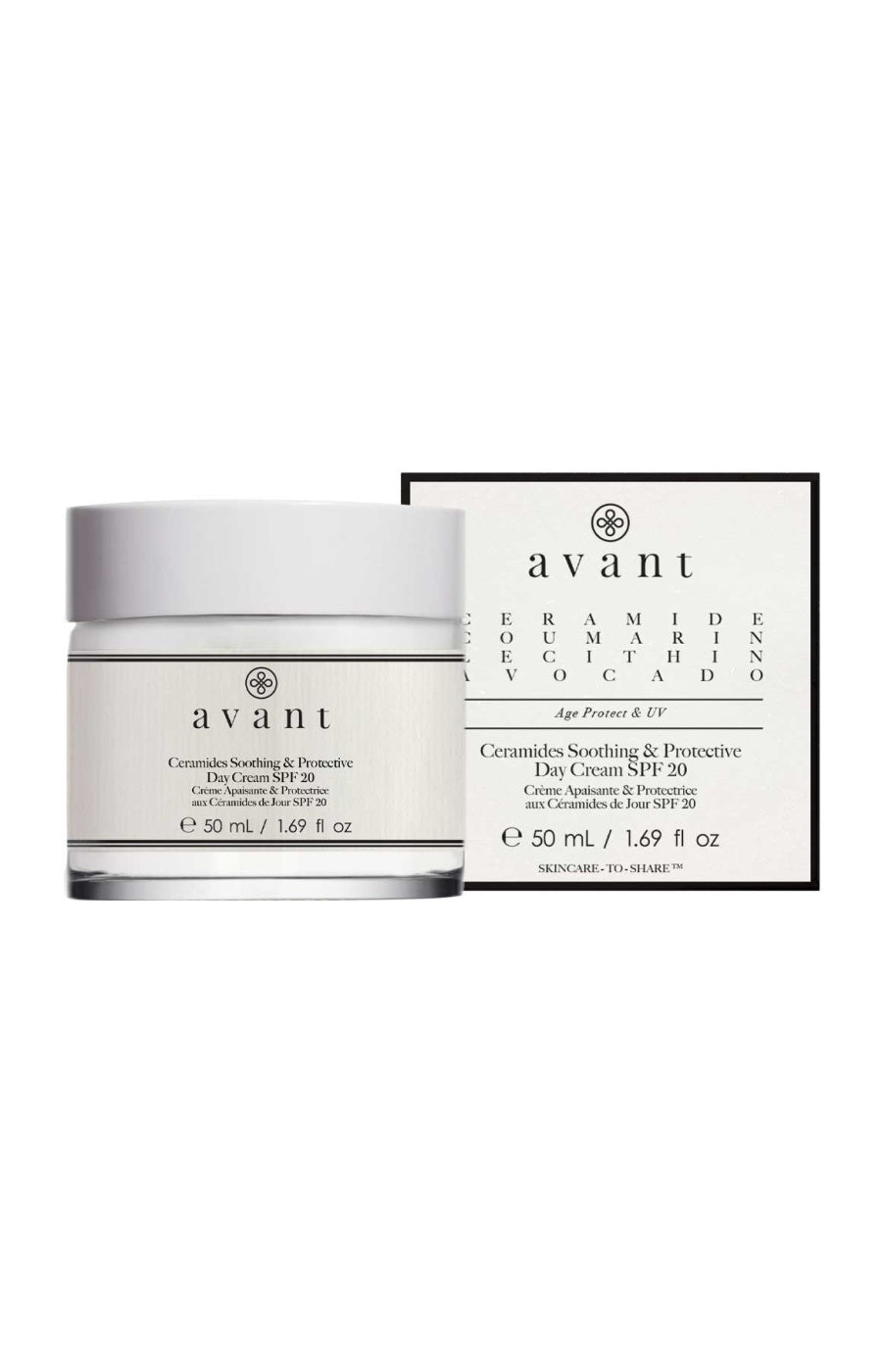 Crème apaisante & protectrice de jour SPF 20 - Céramides & rose - Age Protect & UV - 50 ml