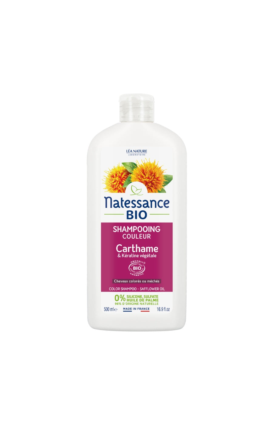Shampoing protecteur de couleur bio - Carthame - Cheveux colorés - 500 ml