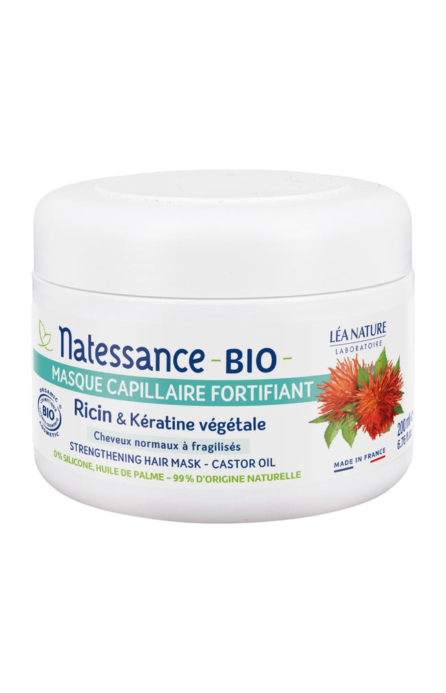 Masque sublimateur fortifiant bio - Huile de ricin - Cheveux secs ou fragilisés - 200 ml