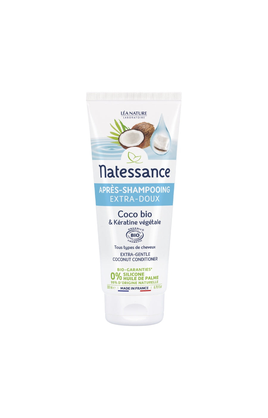 Après-shampoing extra-doux bio - Huile de coco - Cheveux normaux à ternes