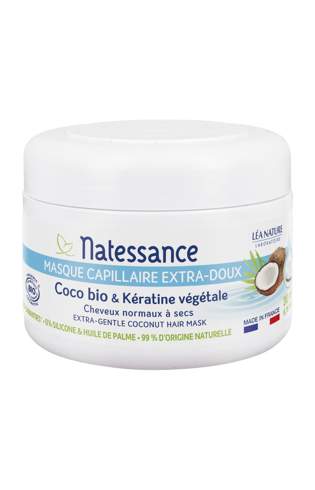 Masque extra-doux brillance bio - Huile de coco - Cheveux normaux à ternes - 200 ml
