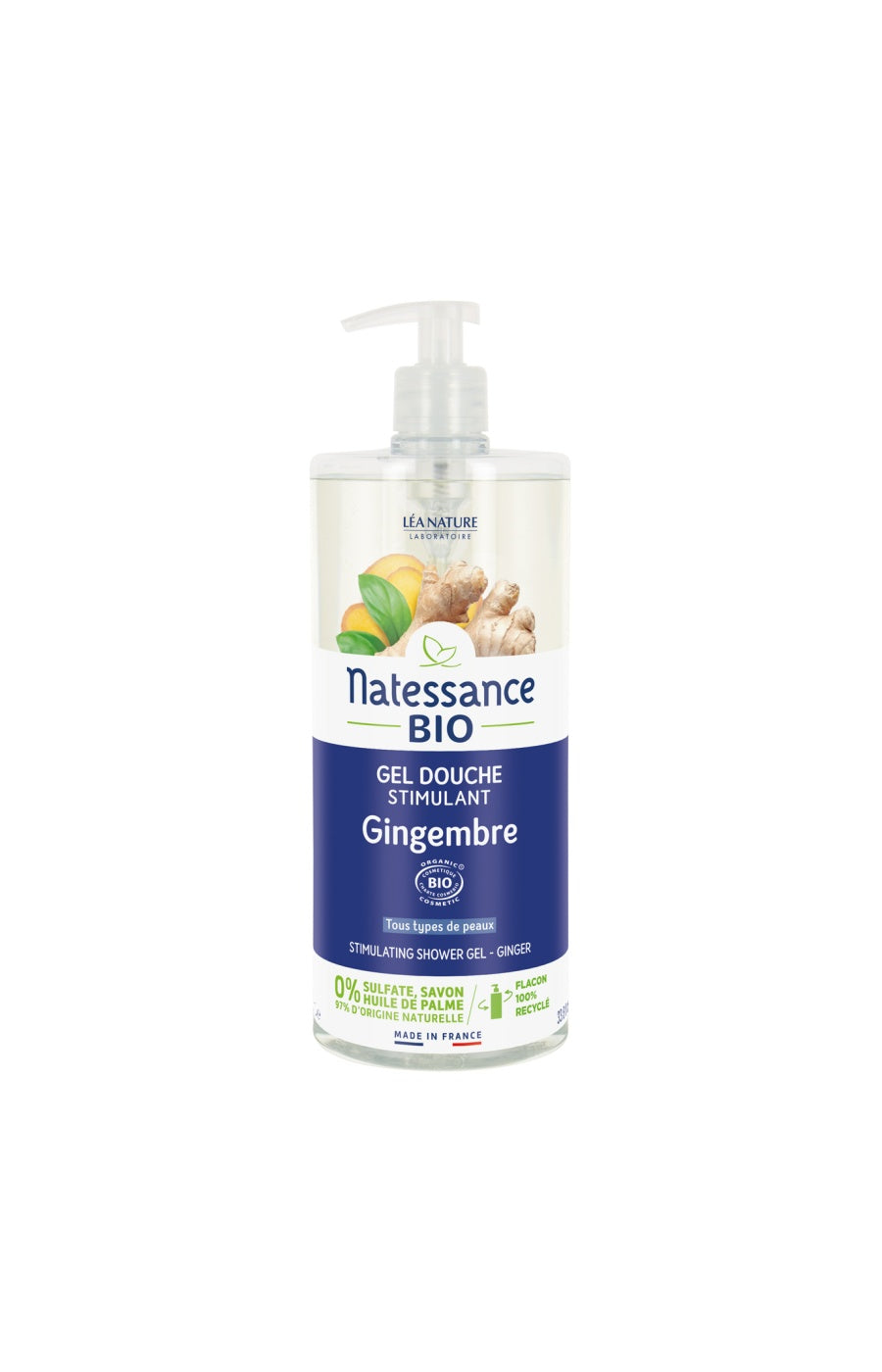 Gel douche stimulant bio - Gingembre - 1 L