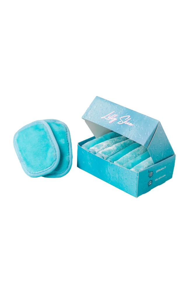 Disques démaquillants réutilisables - Bleu chill - 7 unités