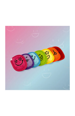 Disques démaquillants réutilisables - Smiley Edition - 7 unités