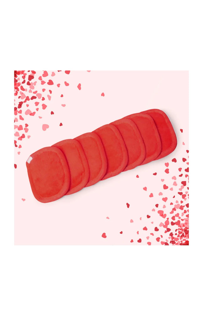 Disques démaquillants réutilisables - Red Love - 7 unités