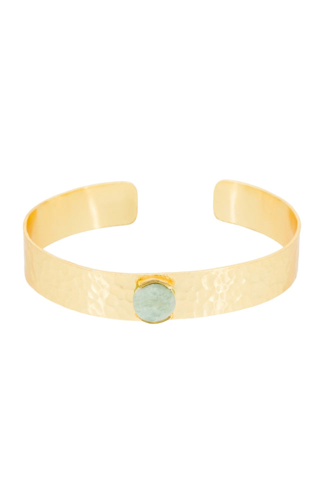 Bracelet Caroline - Laiton doré  & amazonite verte