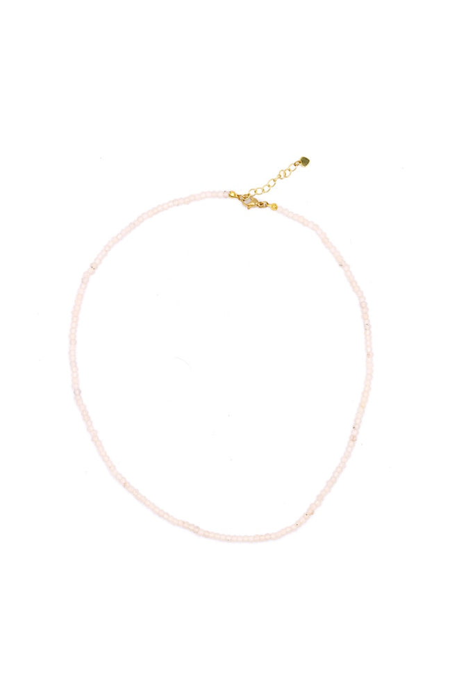 Collier Eléa - Laiton doré & jade blanche