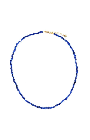 Collier Eléa - Laiton doré & jade bleue