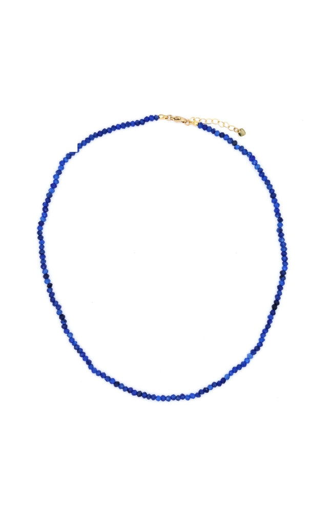 Collier Eléa - Laiton doré & jade bleue