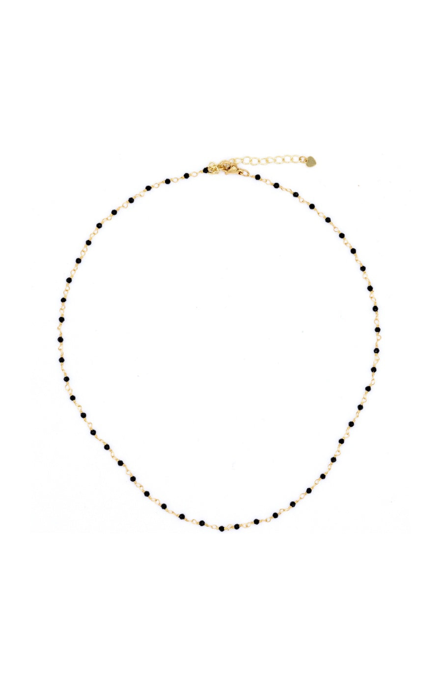 Collier Elisa - Laiton doré & jade noire