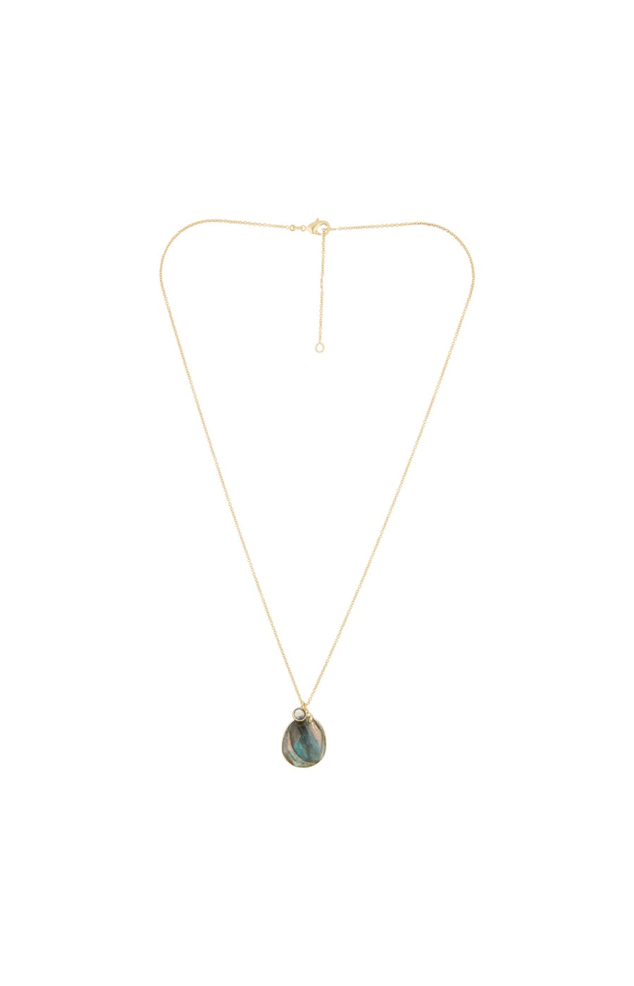 Collier Célestine - Laiton doré & labradorite
