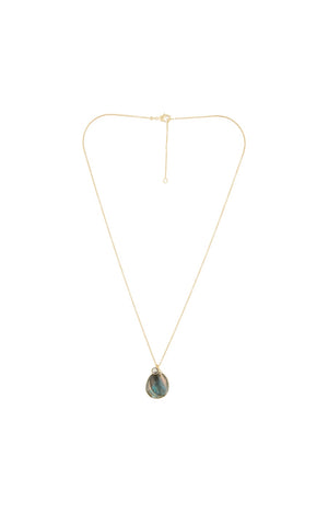 Collier Célestine - Laiton doré & labradorite