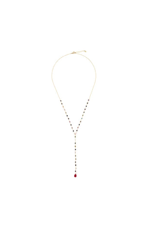 Collier Maria - Laiton doré & tourmaline multicolore