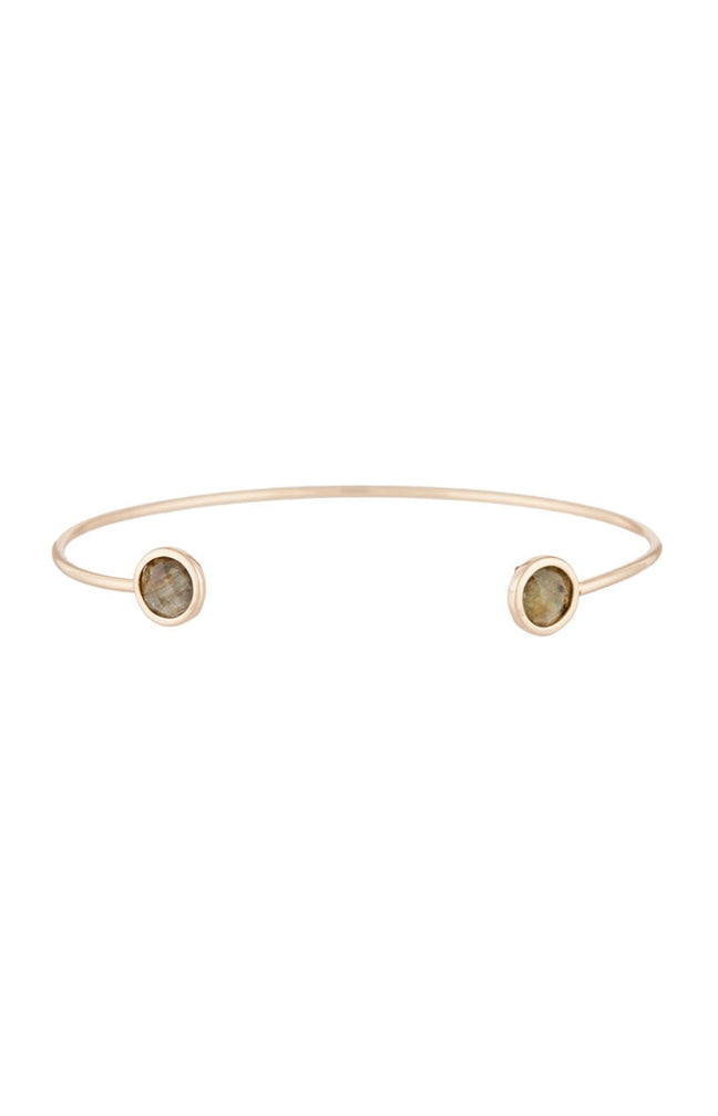 Bracelet Aya - Laiton doré & labradorite