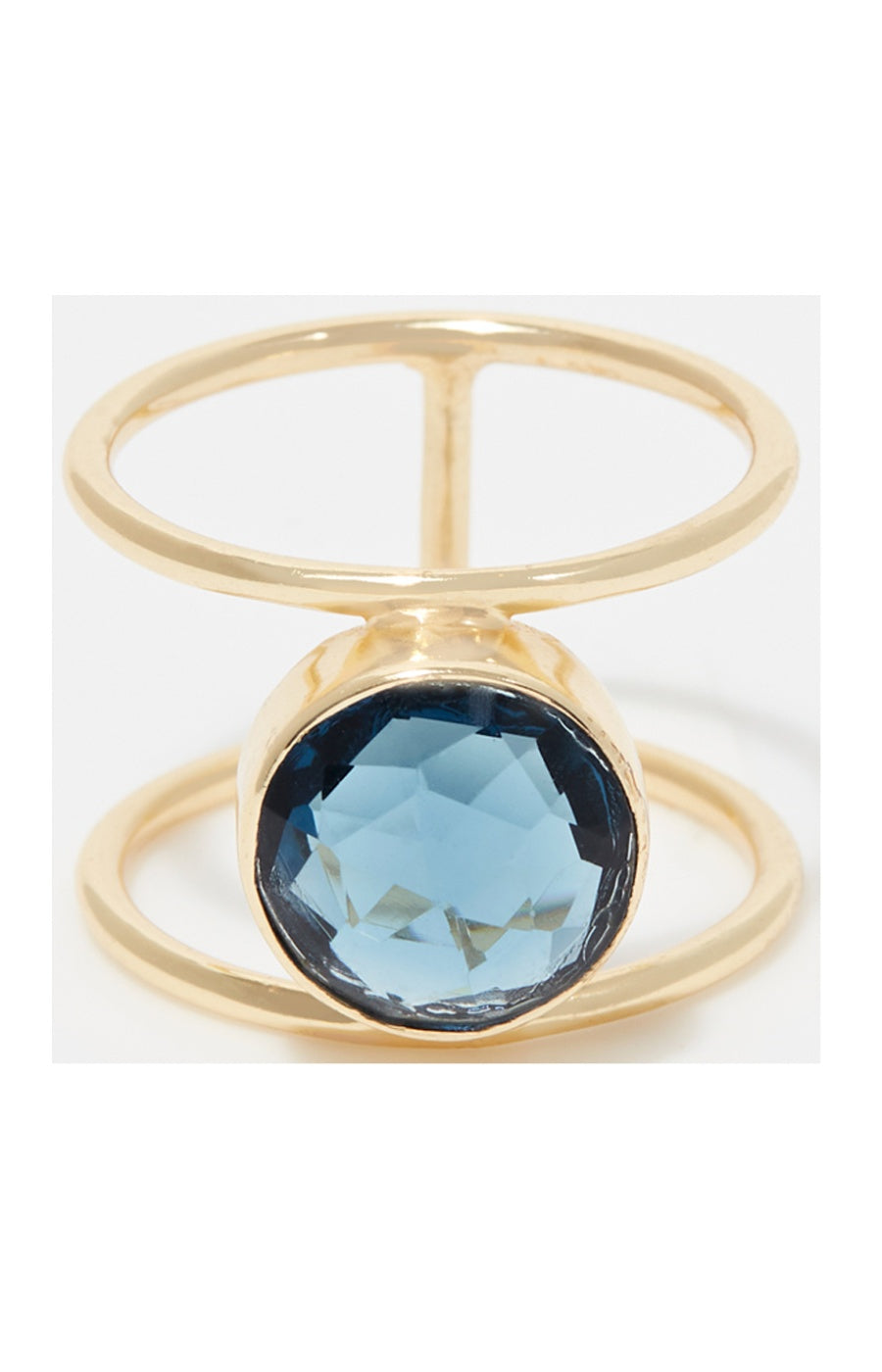 Bague Nicole - Laiton doré & Iolite