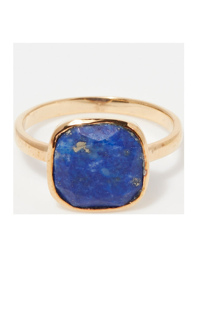Bague Sia - Laiton doré & lapis