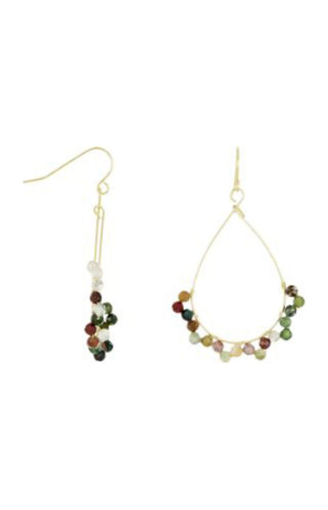 Boucles d'oreilles Claudia - Laiton doré & agate