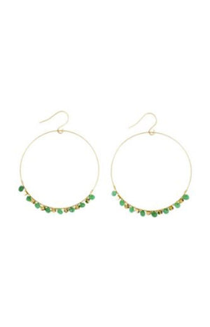 Boucles d'oreilles Roberta - Laiton doré & jade