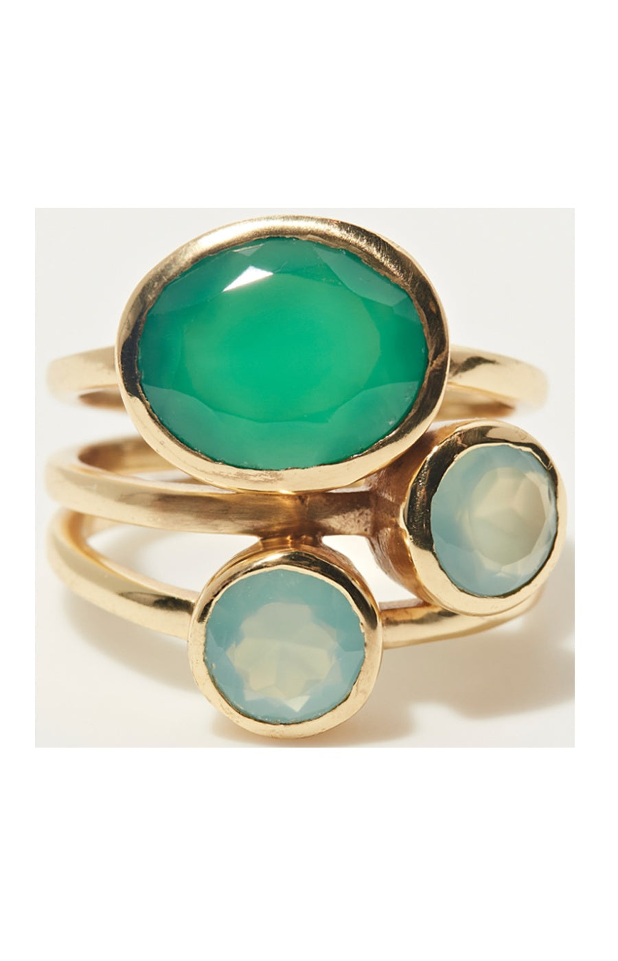 Bague Chiara - Laiton doré & onyx verte