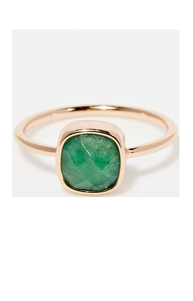 Bague Ella - Laiton doré & aventurine