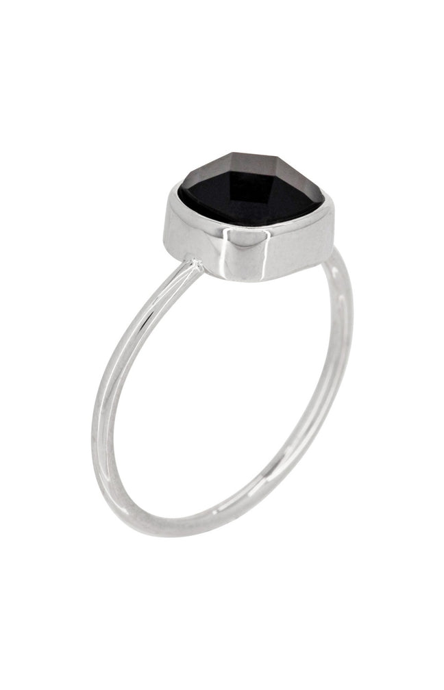 Bague Ella - Onyx - Argenté