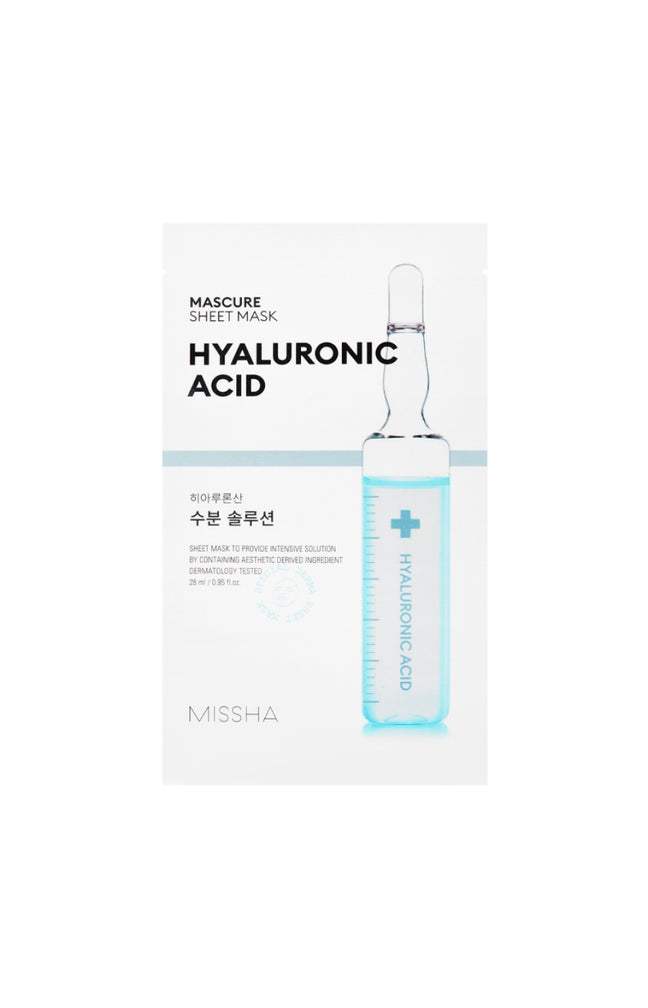 Masques en tissu hydratant - Acide hyaluronique - Peaux sèches - 20 unités