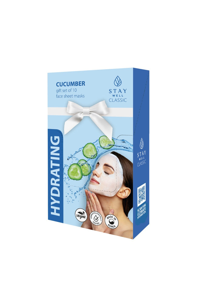 Masques en tissu hydratants - Concombre - Visage - 10 unités