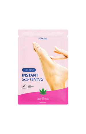 Stay Well - Masque pour les pieds adoucissant & lissant - Huile de graines de chanvre - 1 paire