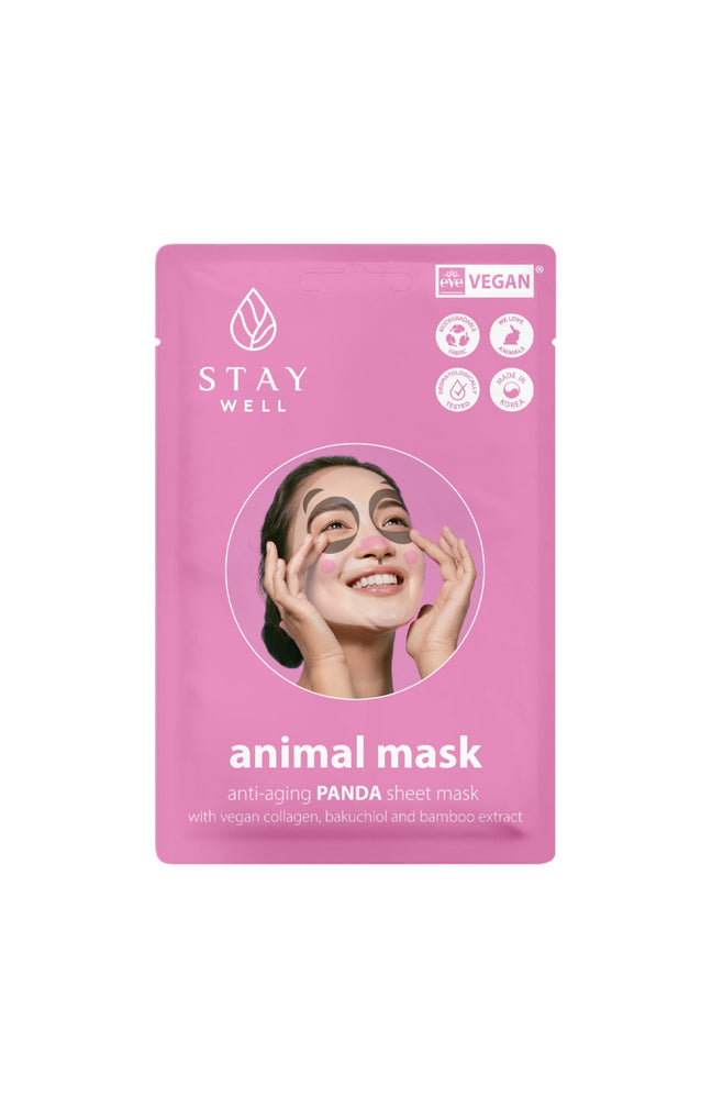 Masque en tissu anti-âge - Collagène - Visage - Panda - 1 unité