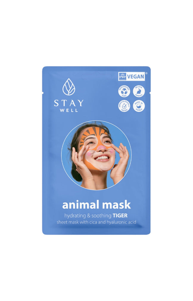 Masque en tissu hydratant & apaisant - Acide hyaluronique - Visage - Tigre - 1 unité