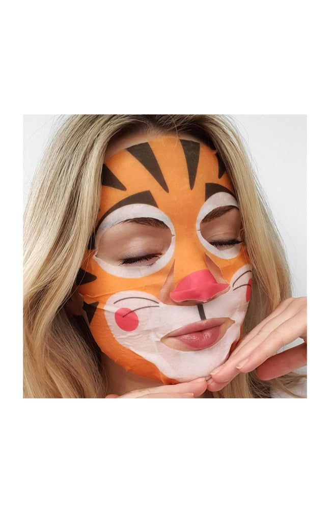 Masque en tissu hydratant & apaisant - Acide hyaluronique - Visage - Tigre - 1 unité
