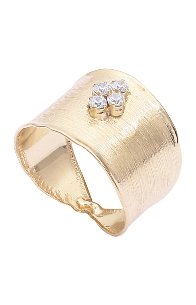 Bague - Argent 925/000 doré à l'or fin & oxyde de zirconium