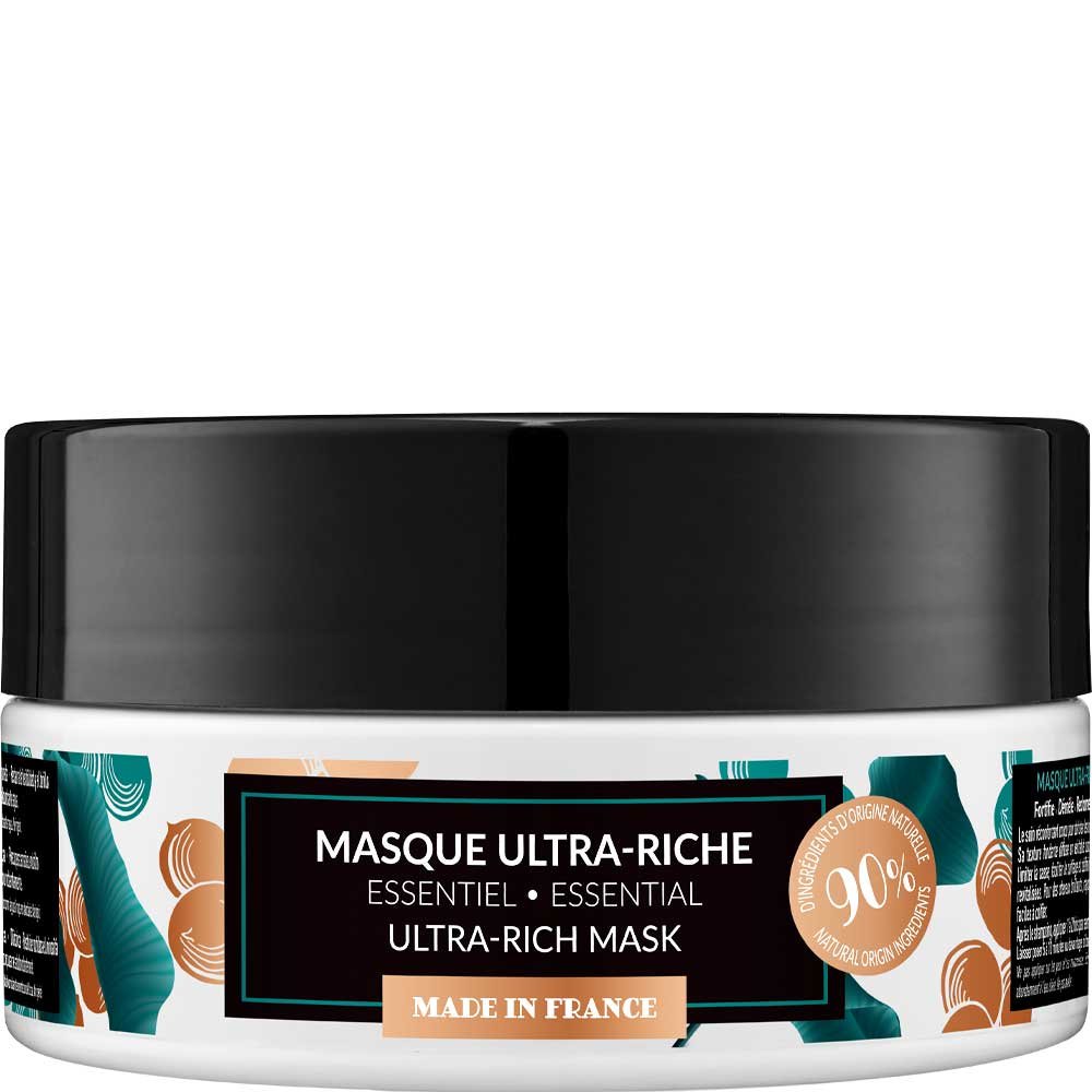 Masque nourrissant - Glycérine, karité bio & kératine - Cheveux secs, abîmés ou crépus - 250 ml