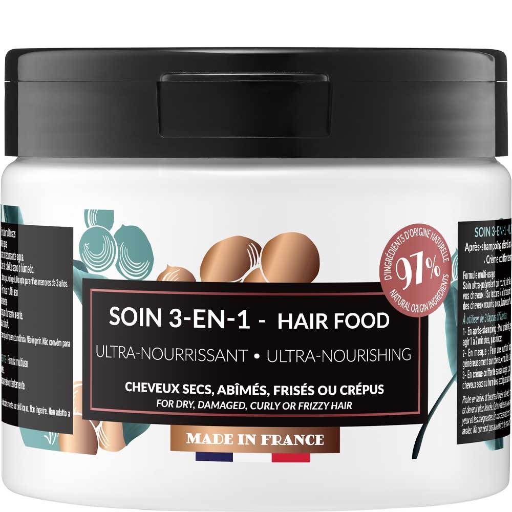 Soin 3-en-1 nourrissant & démêlant - Glycérine, karité & huile d'argan bio - Cheveux secs, abîmés ou crépus - 400 ml