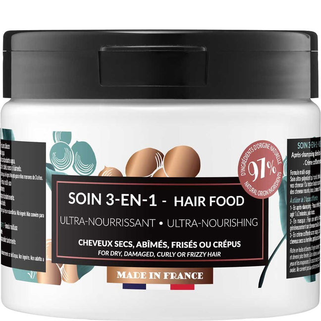 Soin 3-en-1 nourrissant & démêlant - Glycérine, karité & huile d'argan bio - Cheveux secs, abîmés ou crépus - 400 ml