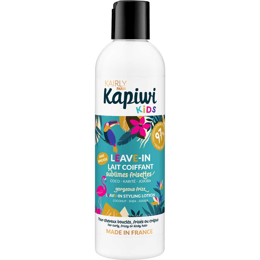 Lait coiffant nourrissant sans rinçage - Glycérine & beurre de karité bio - Cheveux bouclés, frisés et crépus - Enfant