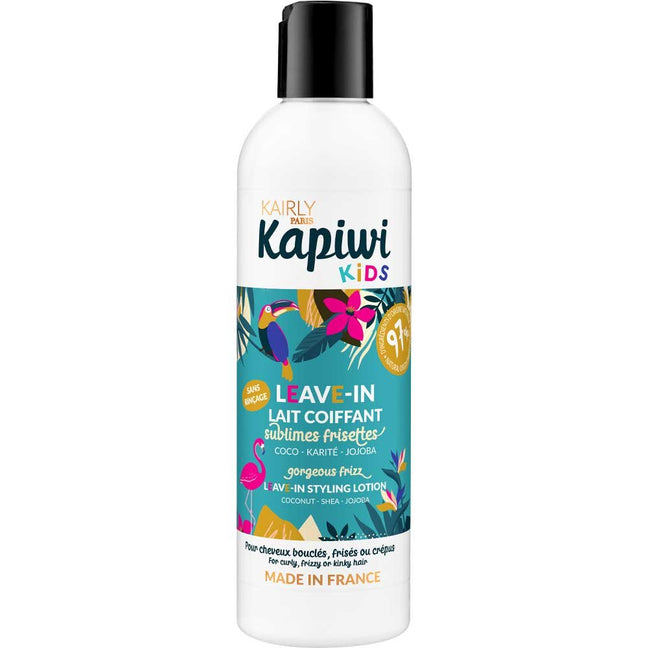 Lait coiffant nourrissant sans rinçage - Glycérine & beurre de karité bio - Cheveux bouclés, frisés et crépus - Enfant