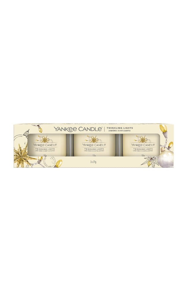 Coffret bougies votives - Lumières scintillantes - 3 x 37 g