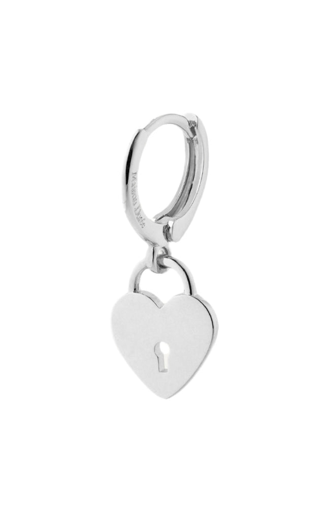 Boucle d'oreille - Petit cœur - Laiton plaqué argent 10 microns