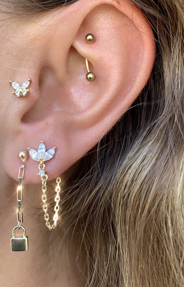 Boucle d'oreille - Keep me - Laiton doré or 1 micron