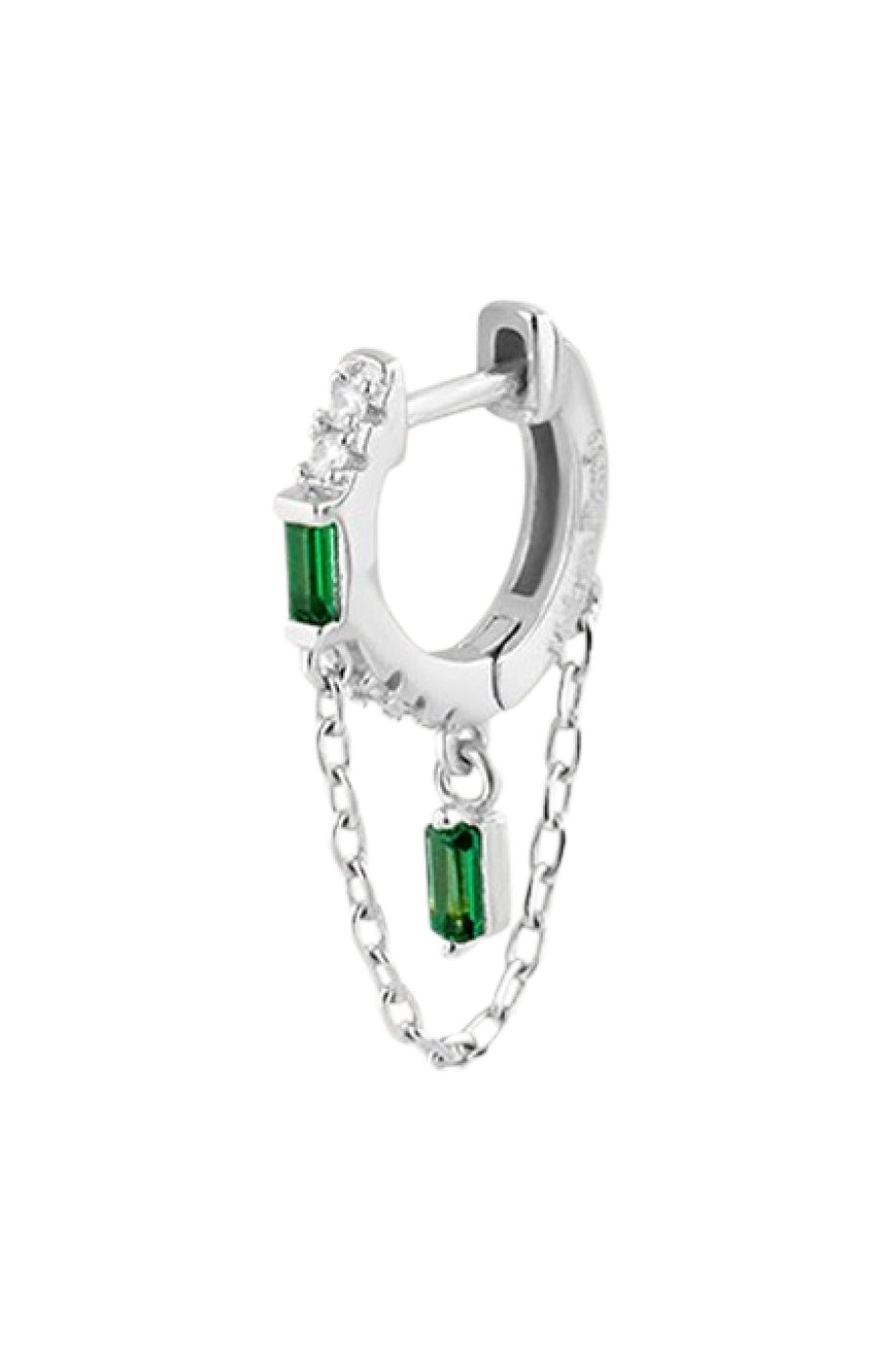 Boucle d'oreille - Green Flirt - Laiton plaqué argent 10 microns