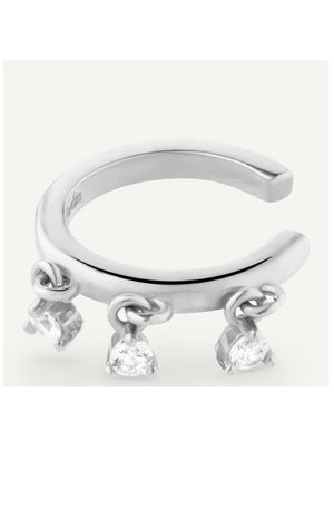Earcuff - Sparkly Cuff - Laiton plaqué argent 10 microns