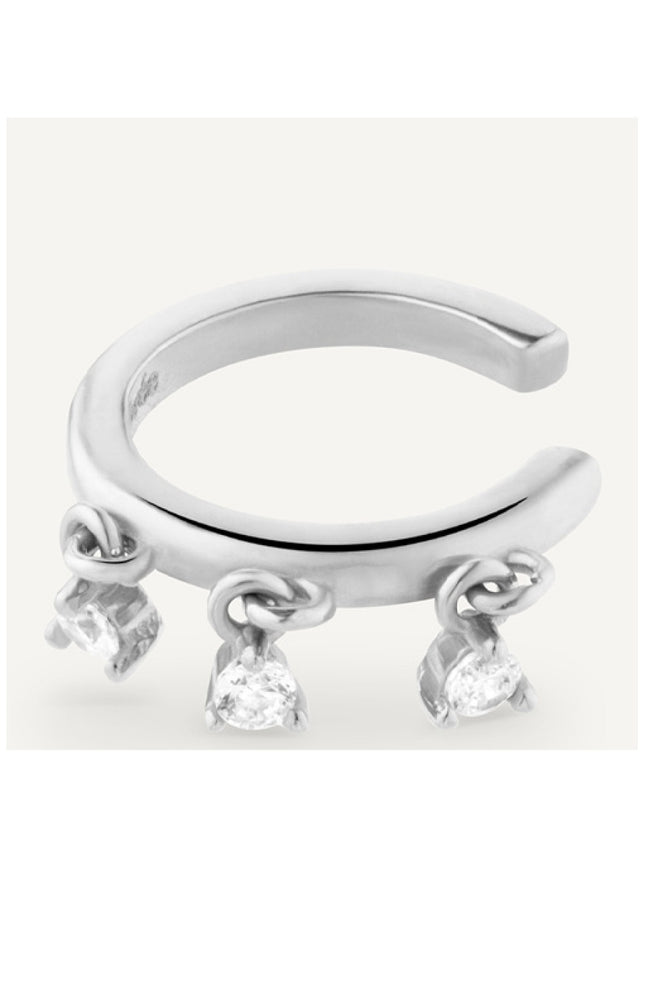 Earcuff - Sparkly Cuff - Laiton plaqué argent 10 microns