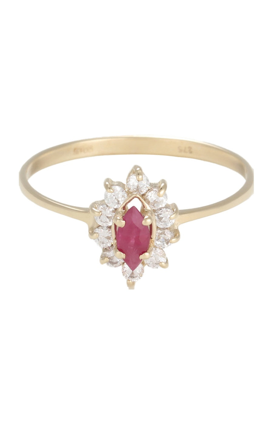 Bague Vera - Or Jaune 375/1000, zirconium & rubis