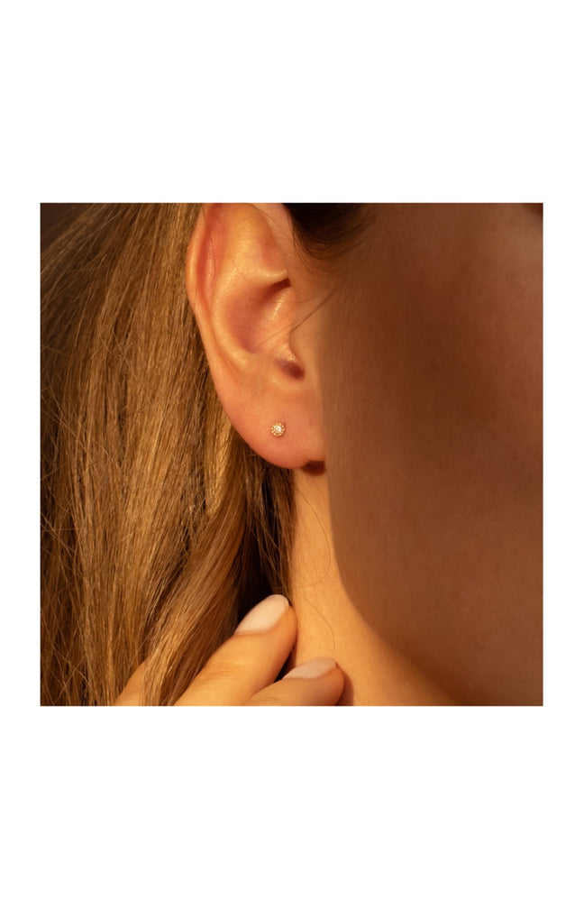 Boucles d'oreilles Petits Ronds - Or jaune 375/1000 & zirconium