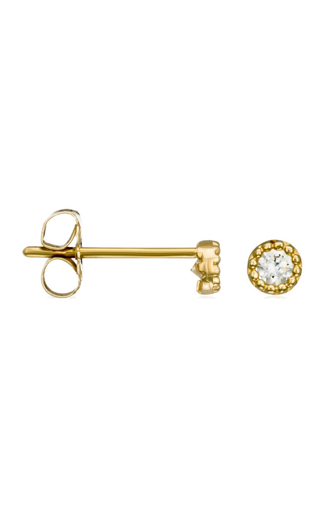 Boucles d'oreilles Petits Ronds - Or jaune 375/1000 & zirconium