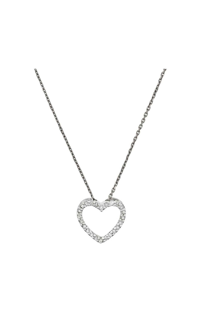 Pendentif Joli cœur - Or blanc 375/1000 & diamant 0,07/24