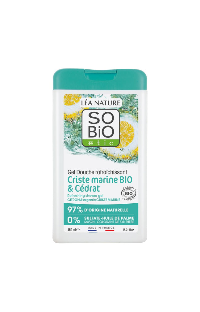Gel douche bio rafraîchissant - Criste marine & cédrat - 450 ml